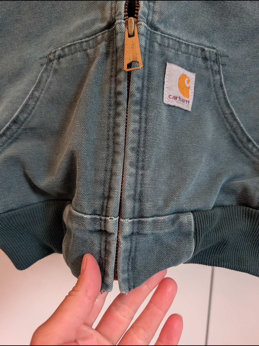 CARHARTT Toddler Teal Hooded Insulated Canvas Duck Coat Size 4T - Picture 4 of 9